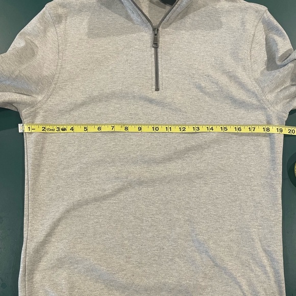 Unisex Gray Burberry Brit Quarter-Zip Sweatshirt check pattern neck Size S - Picture 9 of 10